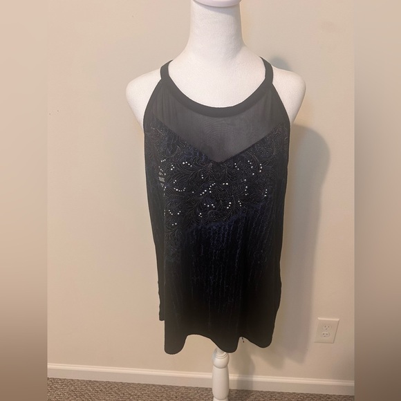 Harley Davidson Mesh Front Black and Blue Tank Top Size XL - Picture 1 of 6
